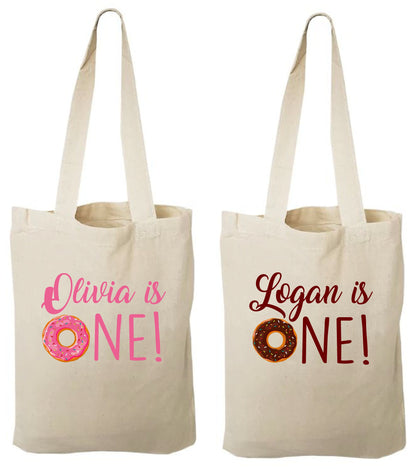 Personalized First Birthday Donut Party Favor Bags - Sold Individually