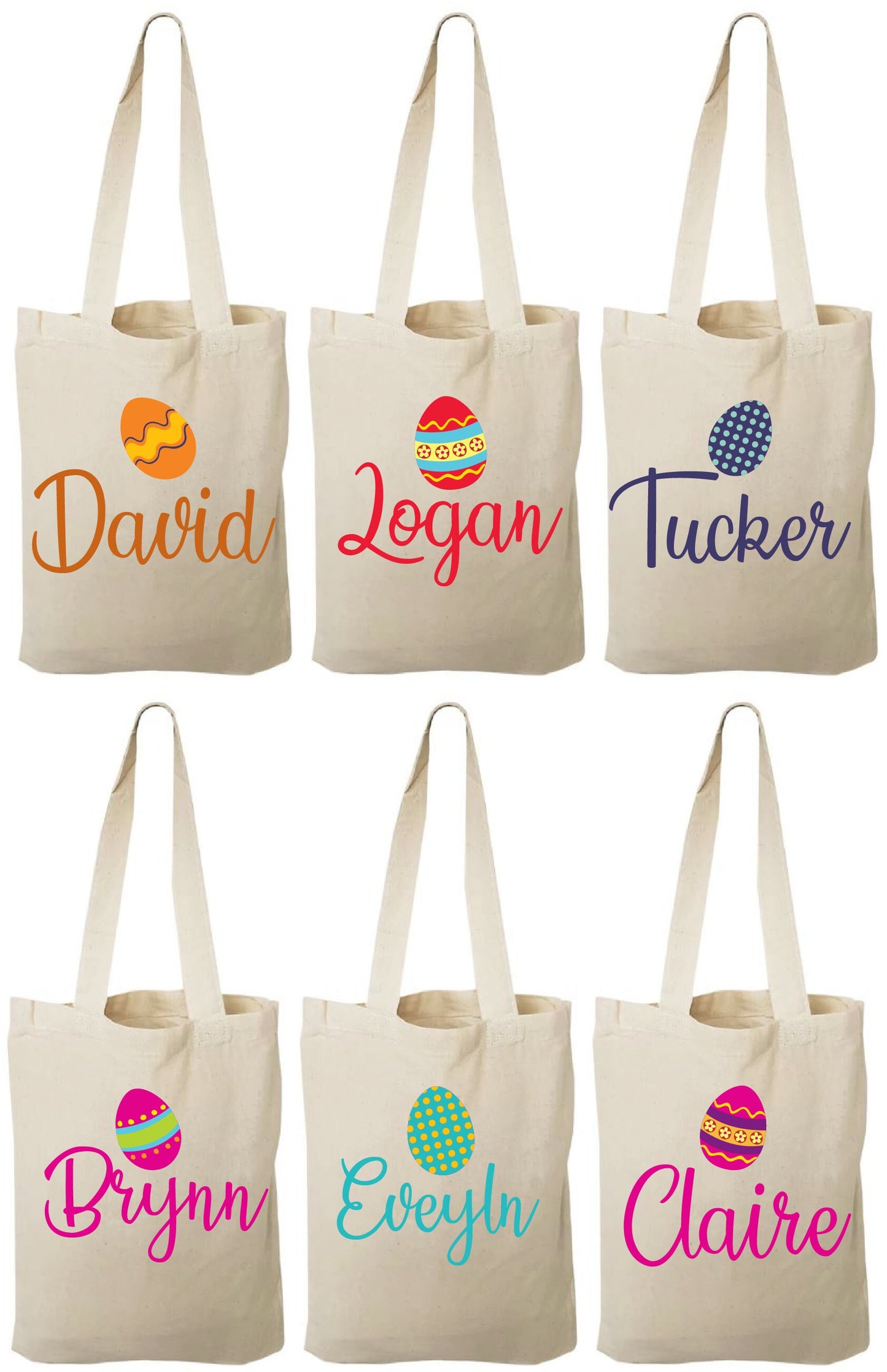 Personalized Easter Treat Bag, Cotton Party Favor, Set of 6