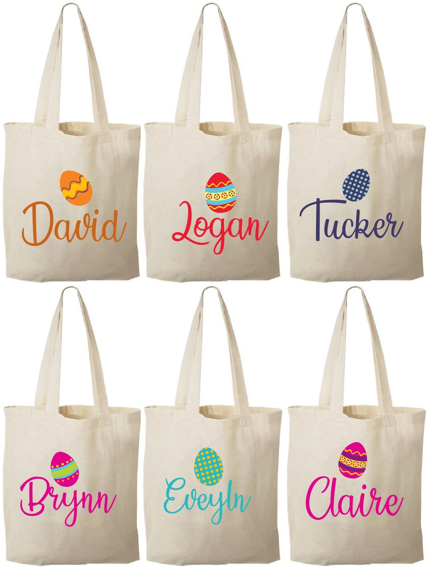 Personalized Easter Treat Bag, Cotton Party Favor, Set of 6