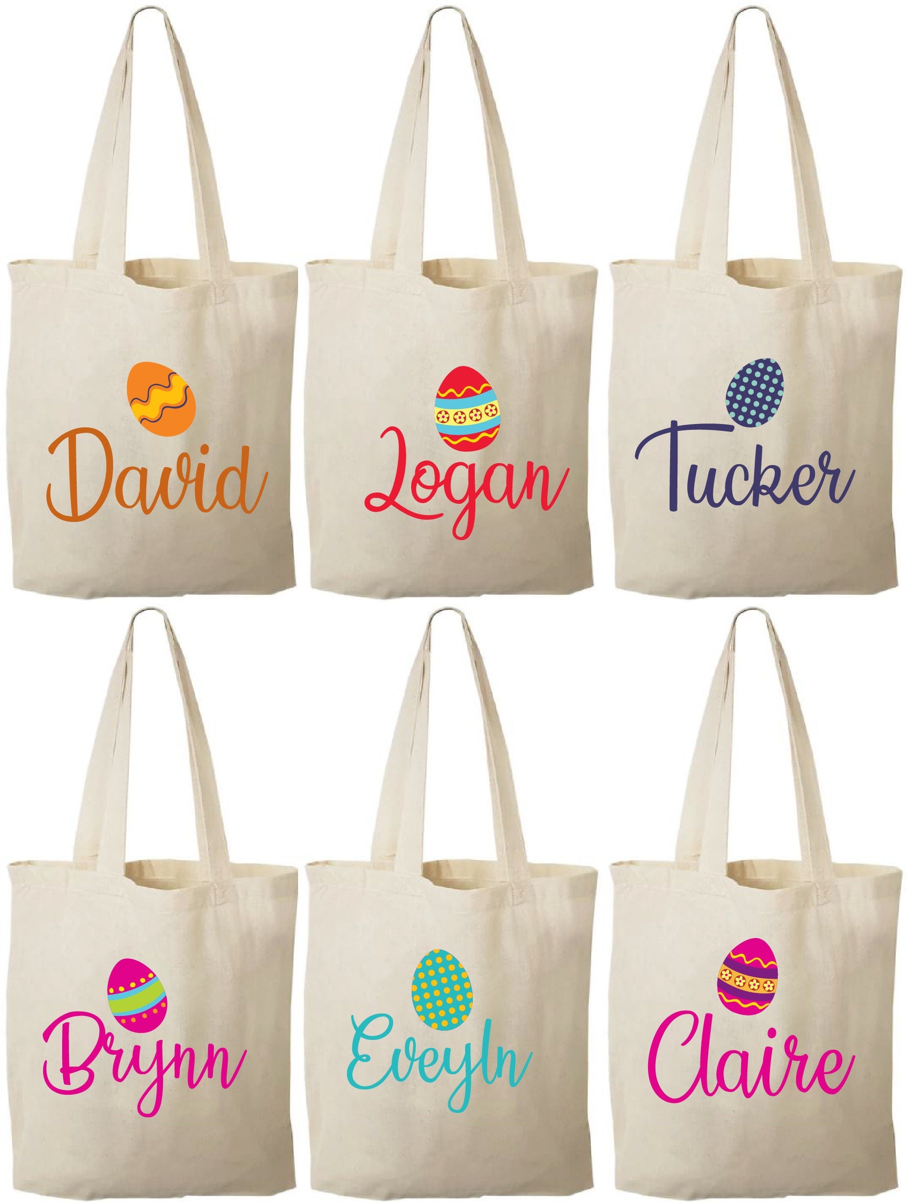 Personalized Easter Treat Bag, Cotton Party Favor, Set of 6