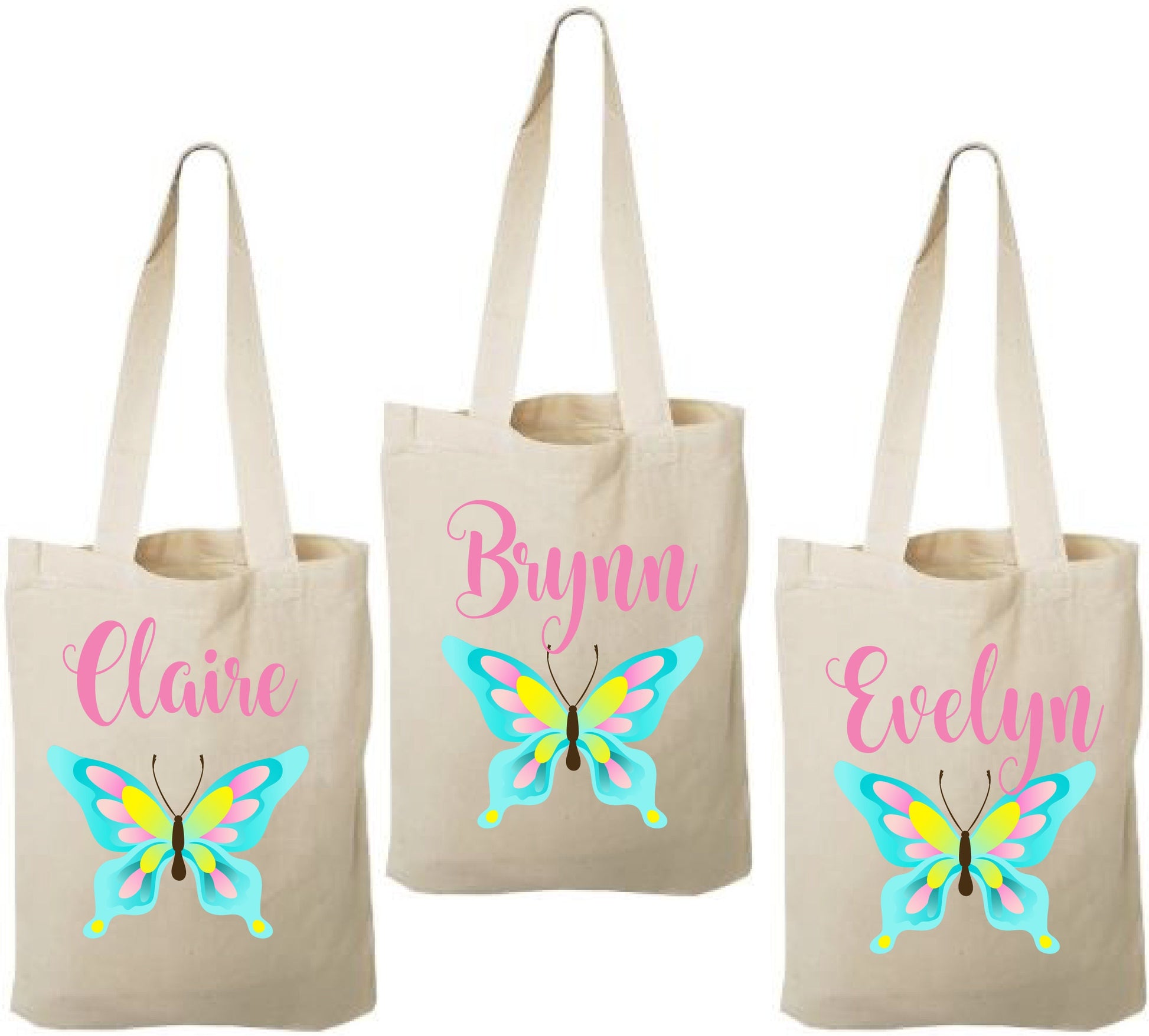 Personalized Butterfly Party Favor Bags - Set of Three Bags