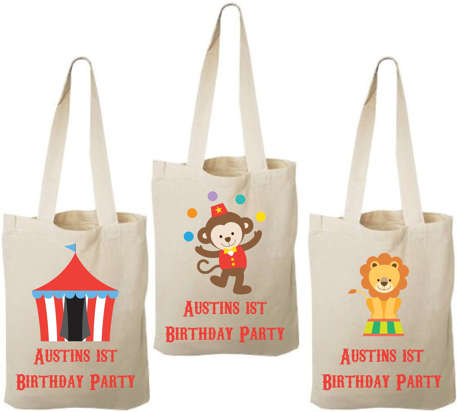 Personalized Circus Favor Bags – Cotton Party Goodie Bags