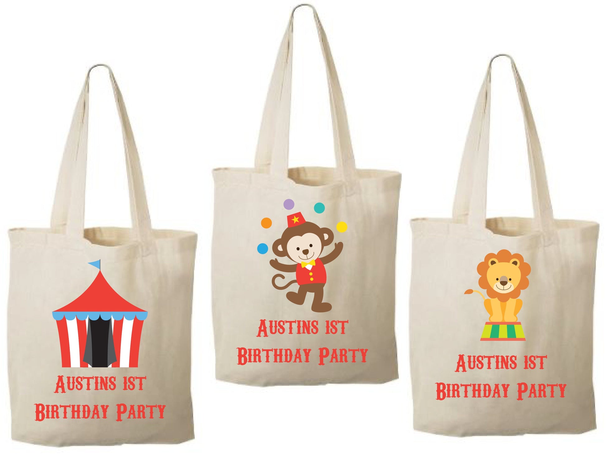 Personalized Circus Favor Bags – Cotton Party Goodie Bags