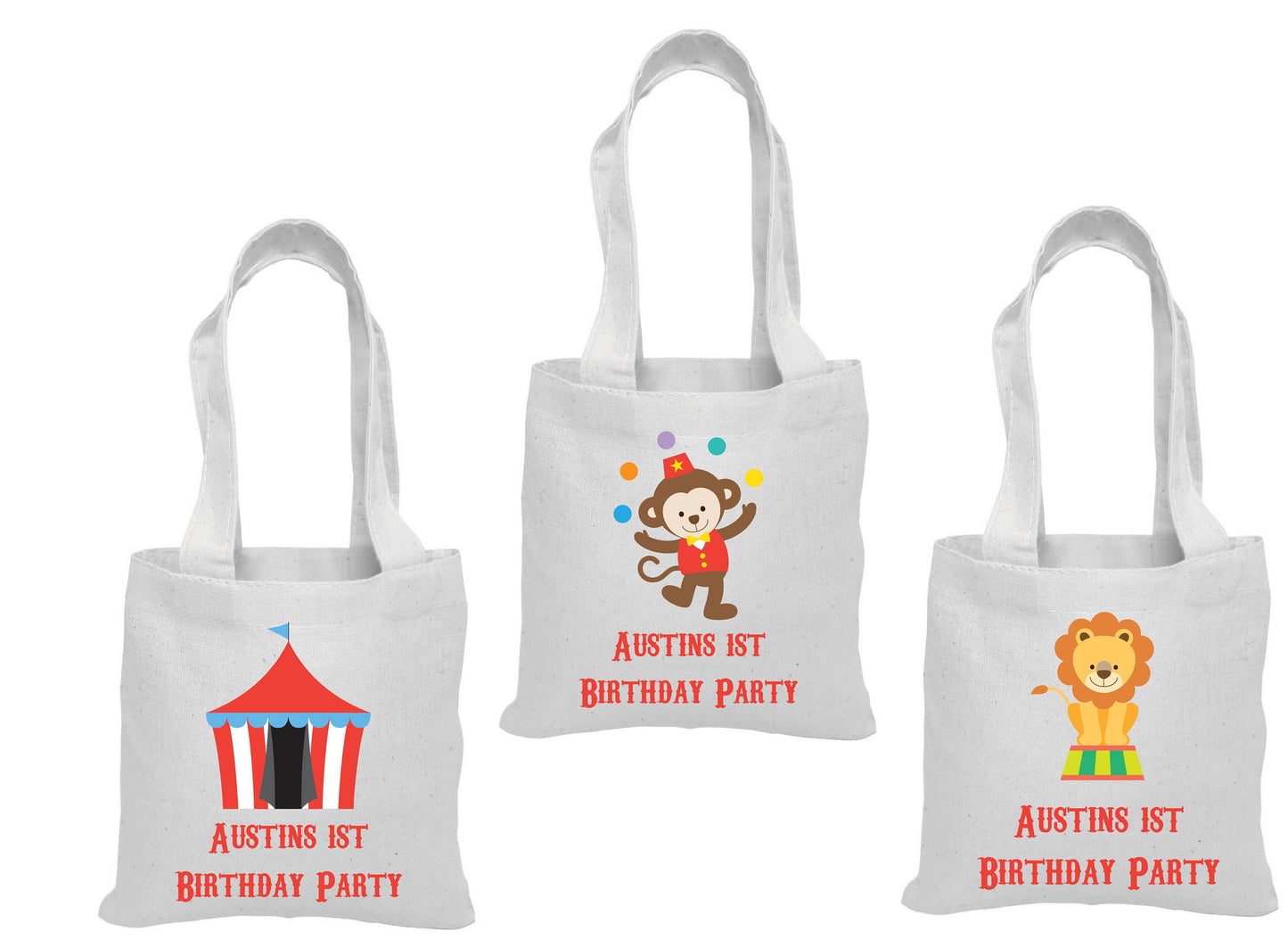 Personalized Circus Favor Bags – Cotton Party Goodie Bags