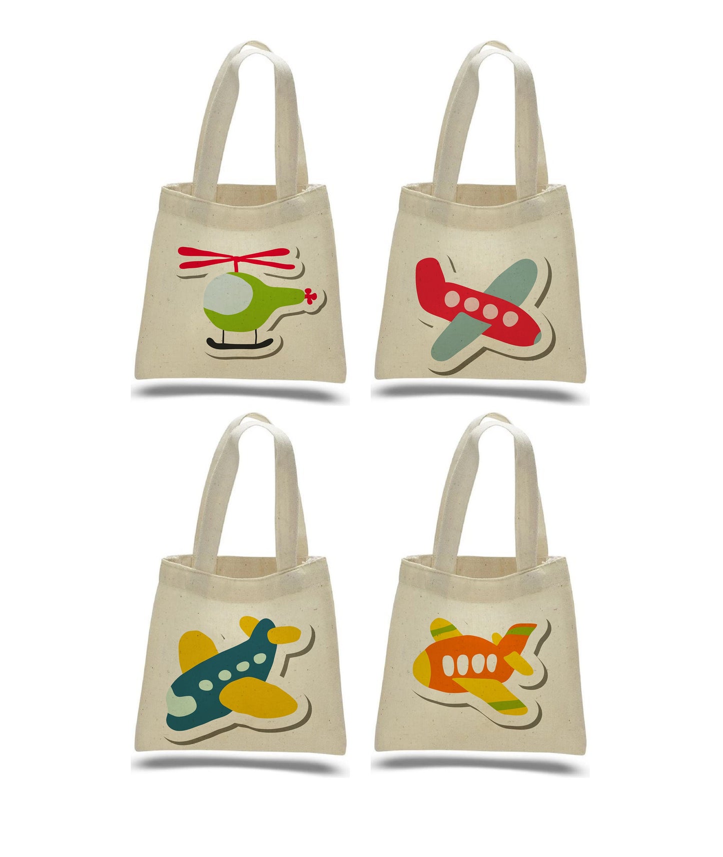 Airplane Party Favor Bags – Set of 4, Travel Theme Goodie Bags