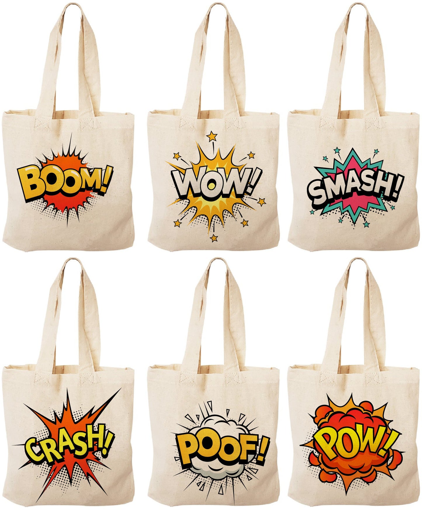 Comic Book Party Favor Bags - Set of Six Bags
