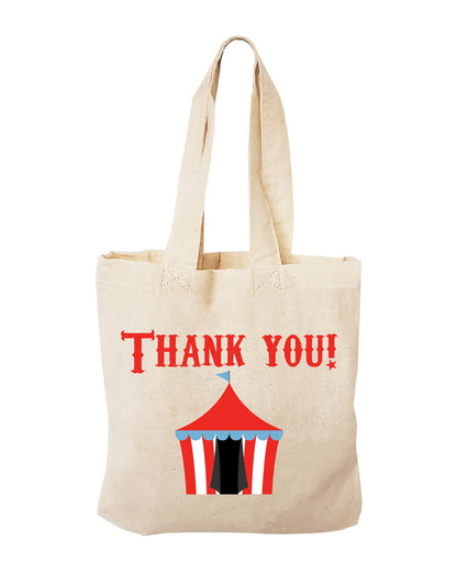 Circus Party Favor Bags - Thank You Cotton Tote Bags