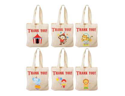 Circus Party Favor Bags - Set of Six Bags