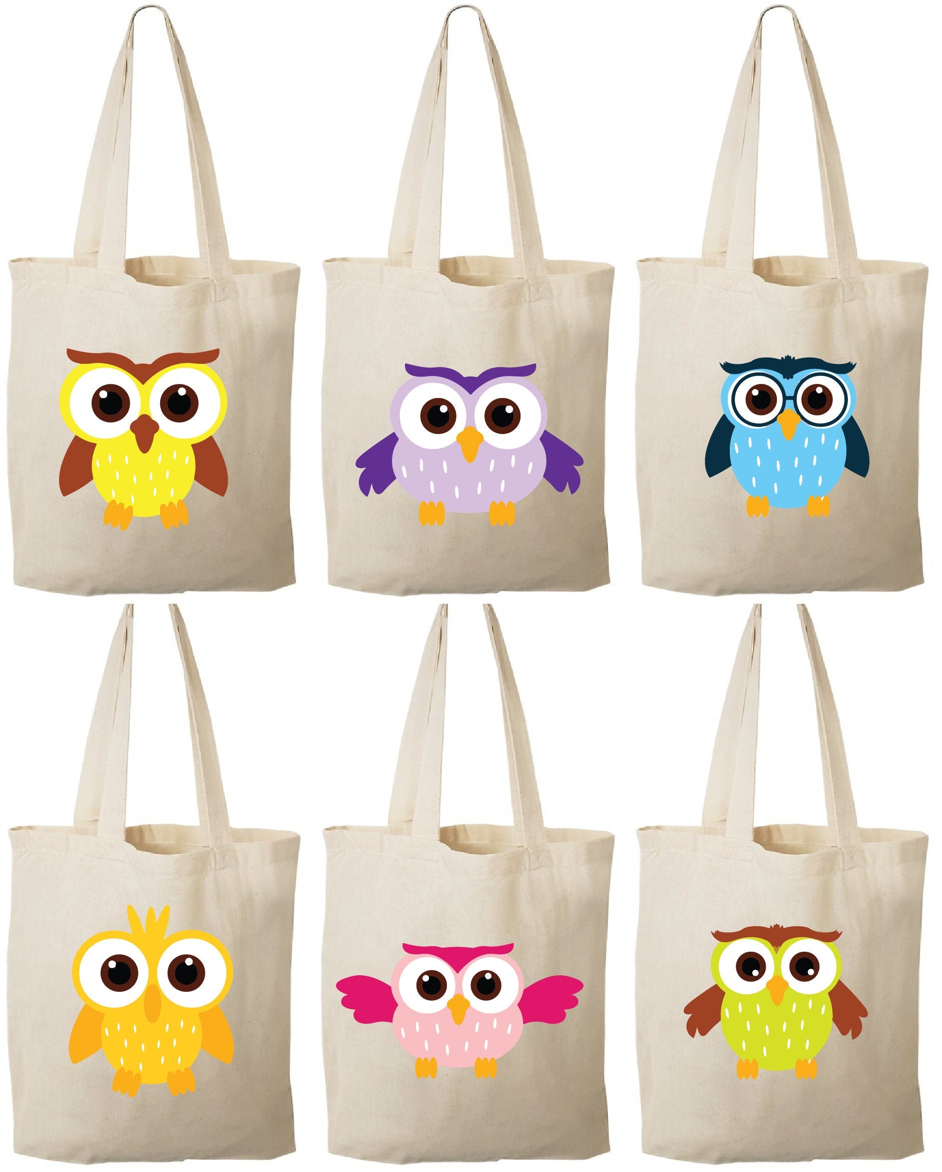 Owl Party Favor Bags - Set of Six Bags