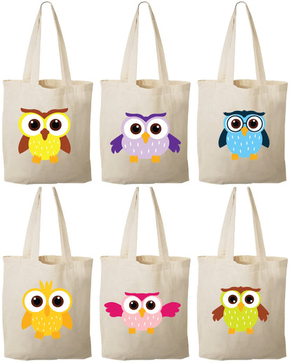 Owl Party Favor Bags - Set of Six Bags