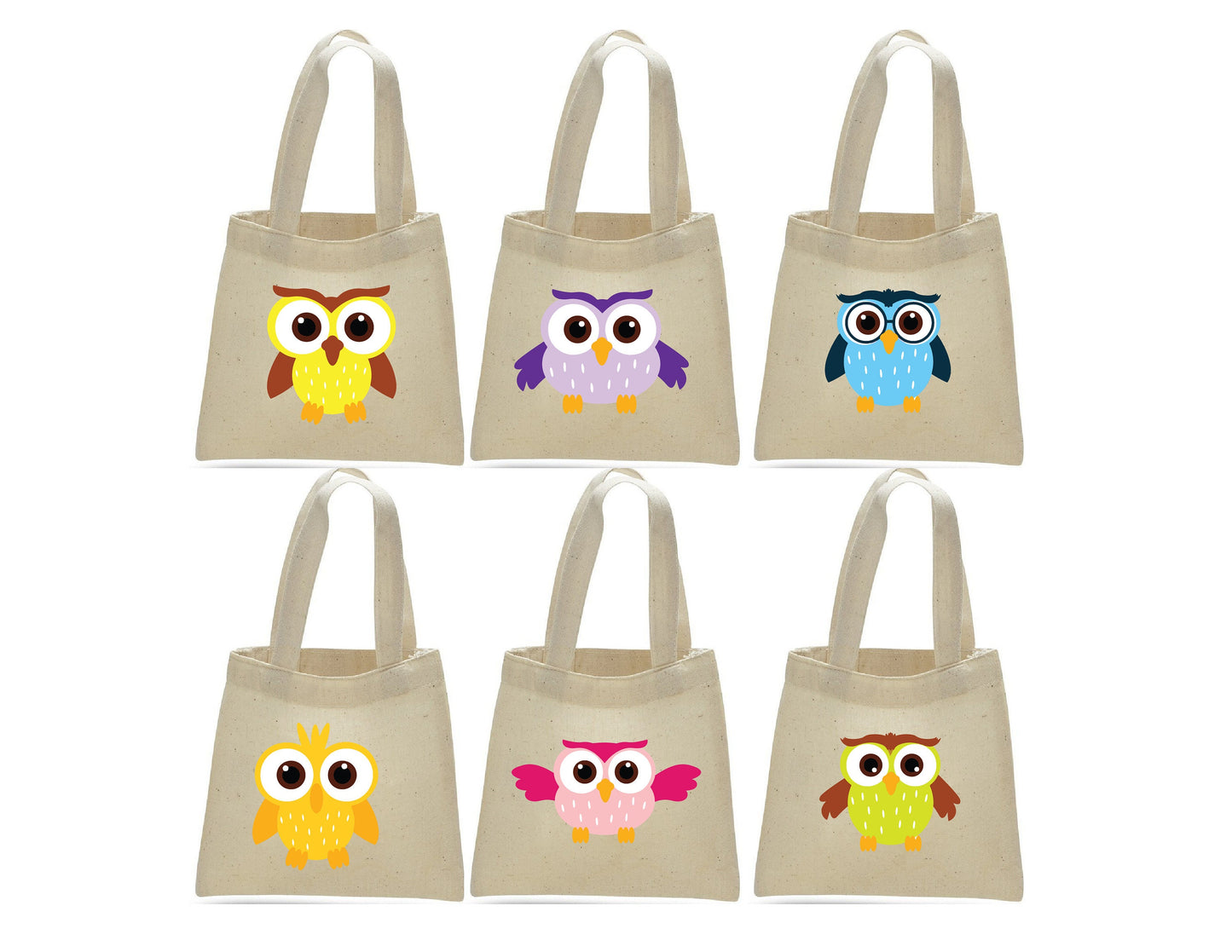 Owl Party Favor Bags - Set of Six Bags