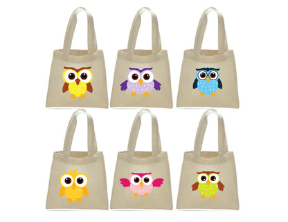 Owl Party Favor Bags - Set of Six Bags