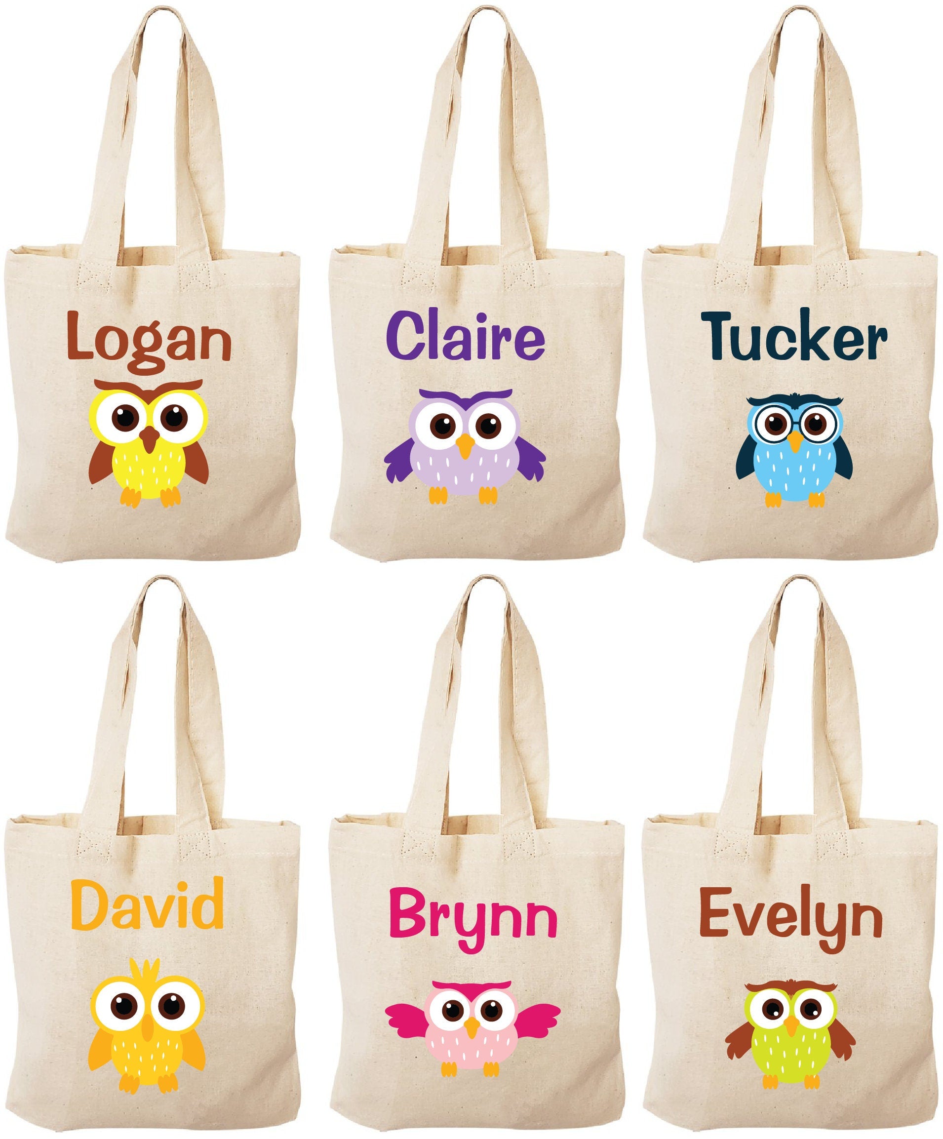 Personalized Owl Party Favor Bags – Custom Kids Gift Tote