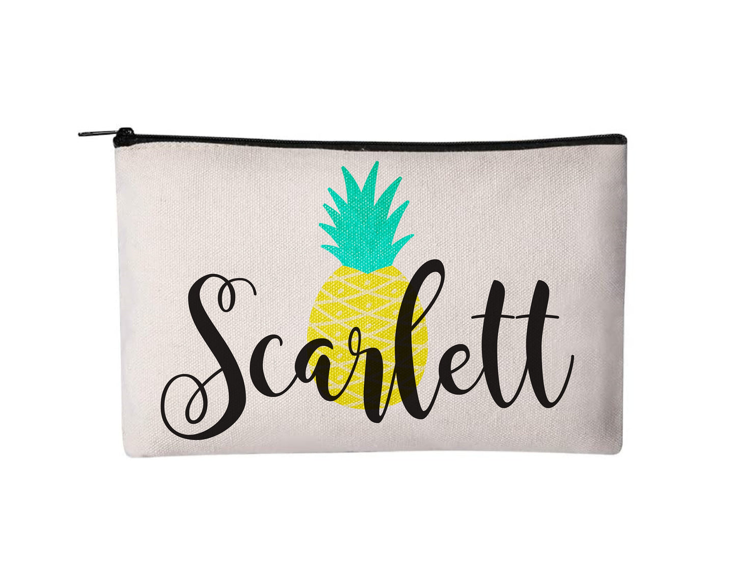 Personalized Pineapple Cosmetic Bag