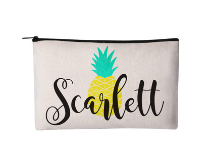 Personalized Pineapple Cosmetic Bag