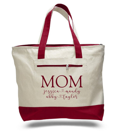 Custom Mom Tote Bag with Children's Names