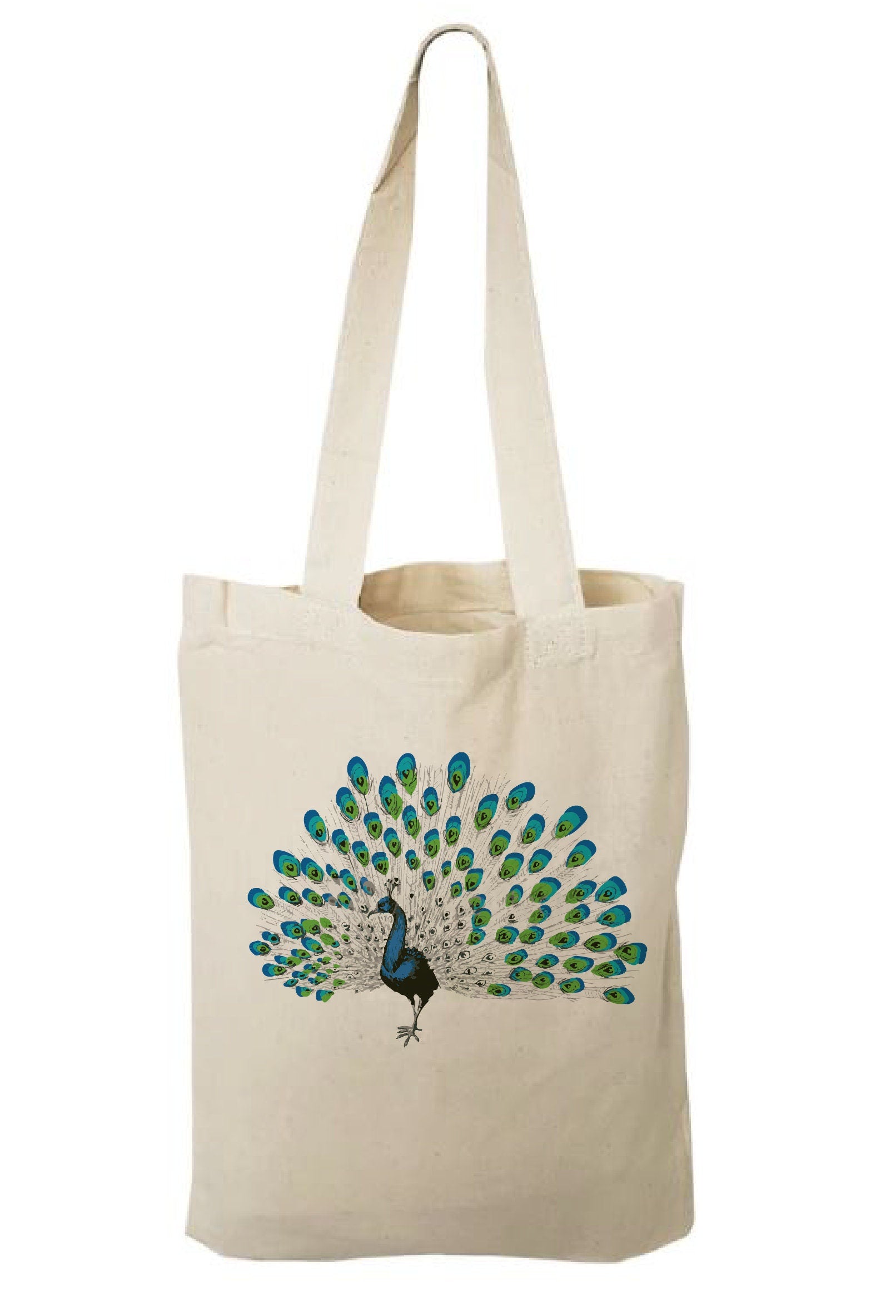 Peacock Party Favor Bag – Reusable Cotton Tote, Elegant Design