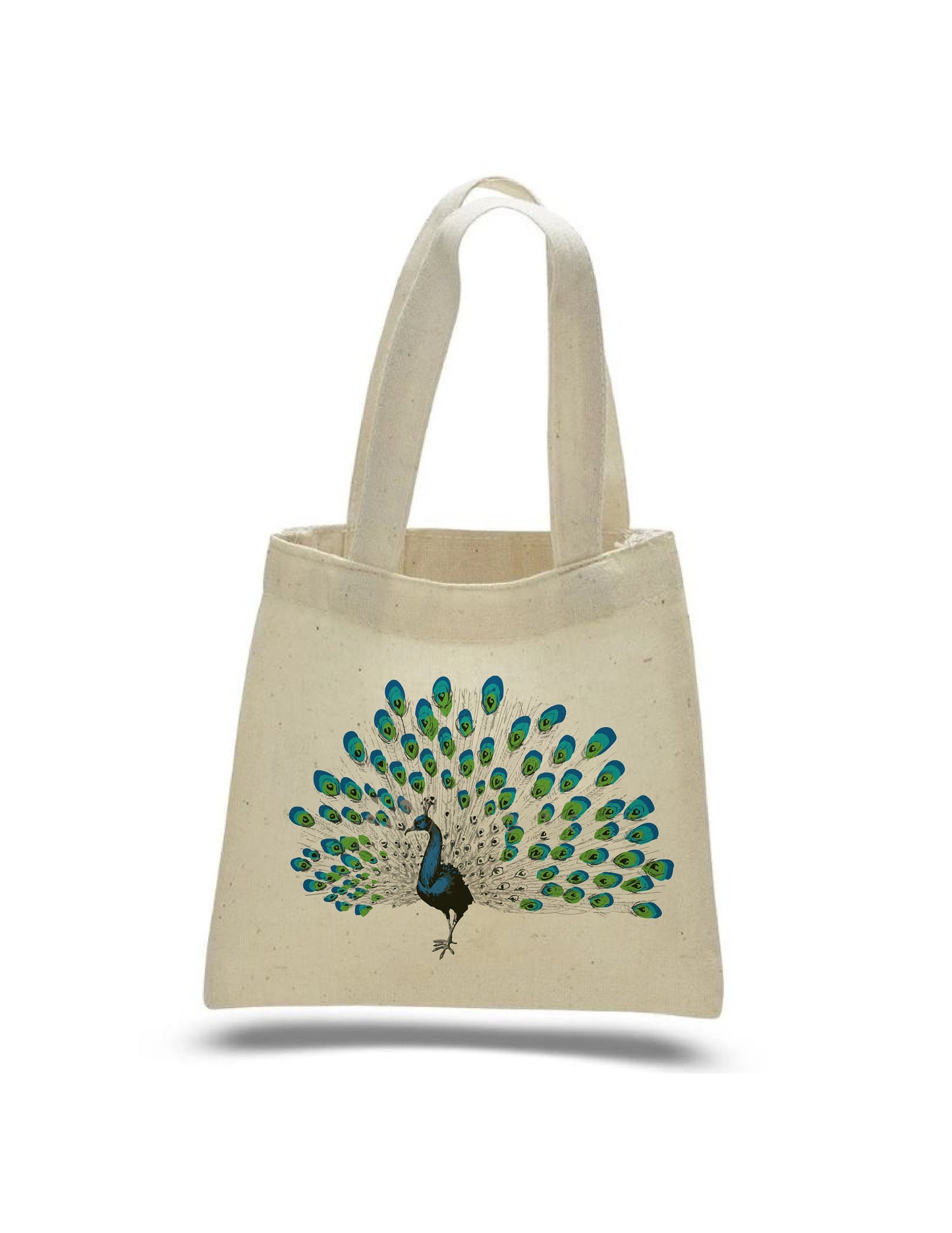 Peacock Party Favor Bag – Reusable Cotton Tote, Elegant Design