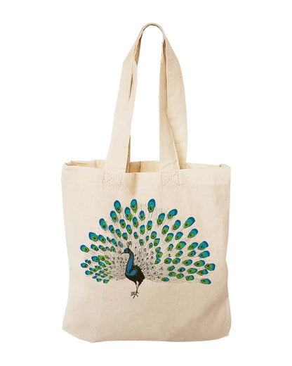 Peacock Party Favor Bag – Reusable Cotton Tote, Elegant Design