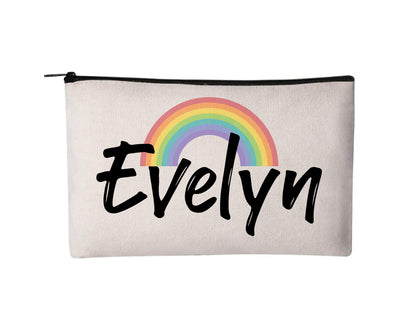 Personalized Rainbow Accessory Pouch