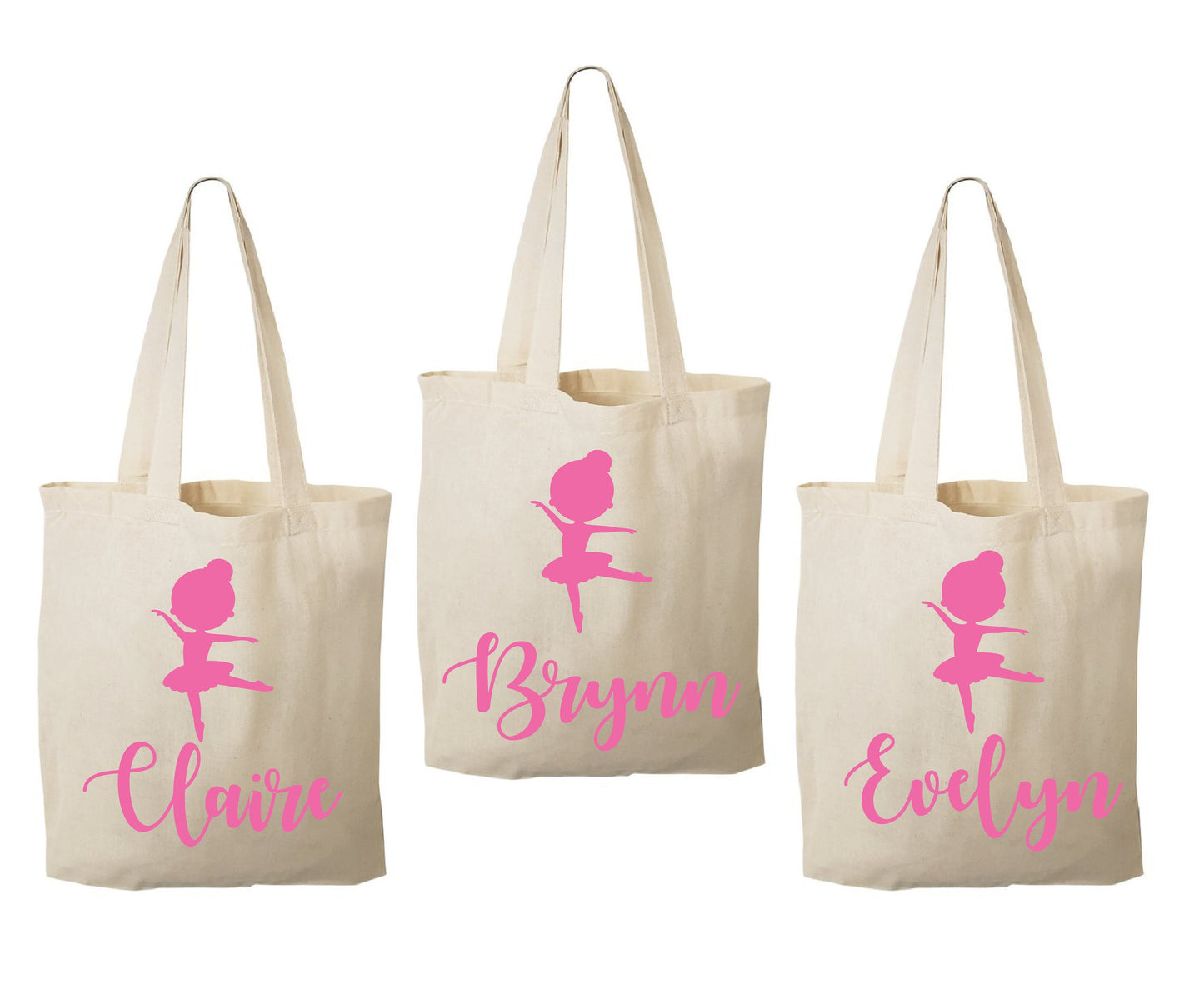 Personalized Ballerina Party Favor Bags - Set of Three