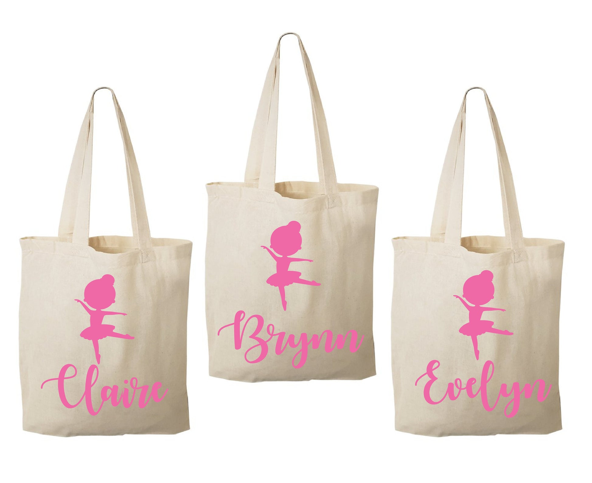 Personalized Ballerina Party Favor Bags - Set of Three