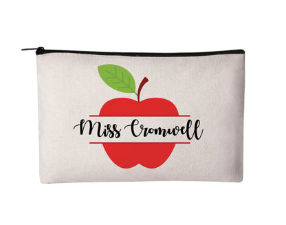 Personalized Teacher Pencil Pouch - Gift for Teachers! - Canvas 8x5 inch Pouch with Zipper
