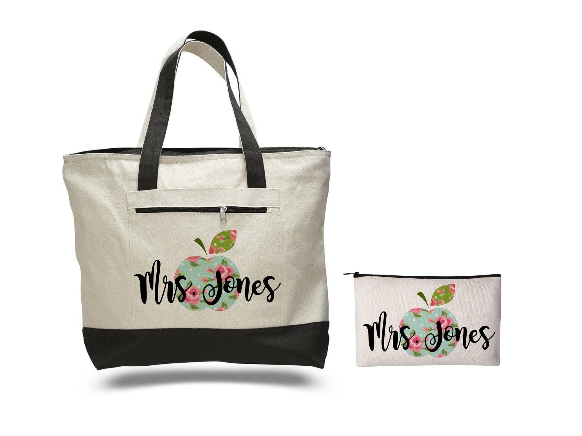 Teacher Gift Set - Tote Bag and Accessory Pouch