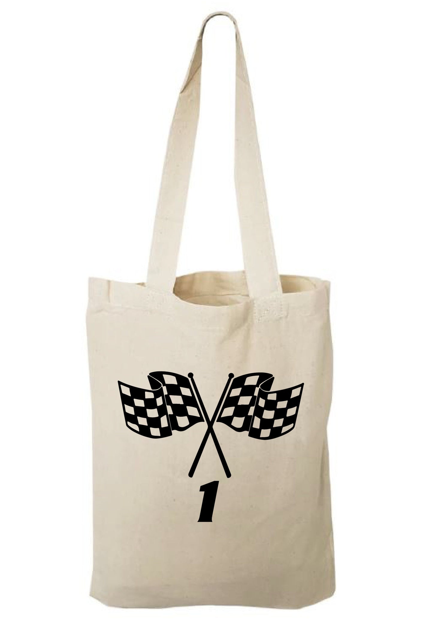 Checkered Flag Cotton Favor Bag – Race Car Party Goodie Tote