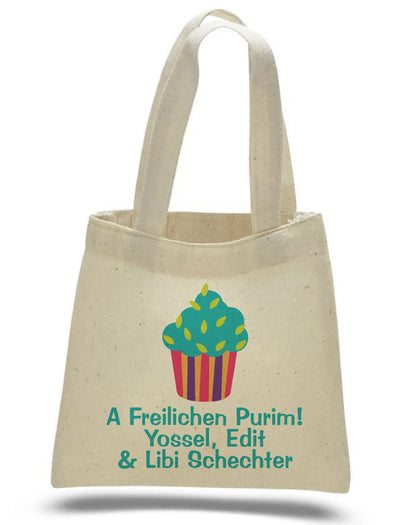 Purim Party Favor Cotton Bag, Goodie Treat Gift Bag