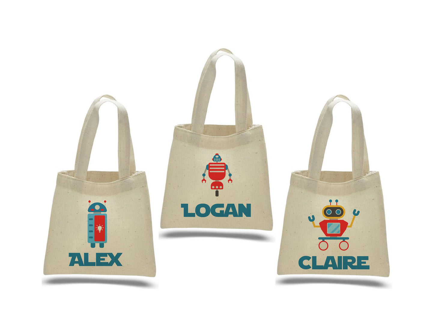 Personalized Robot Party Favor Bags – Sci-Fi Birthday, Cotton Gift