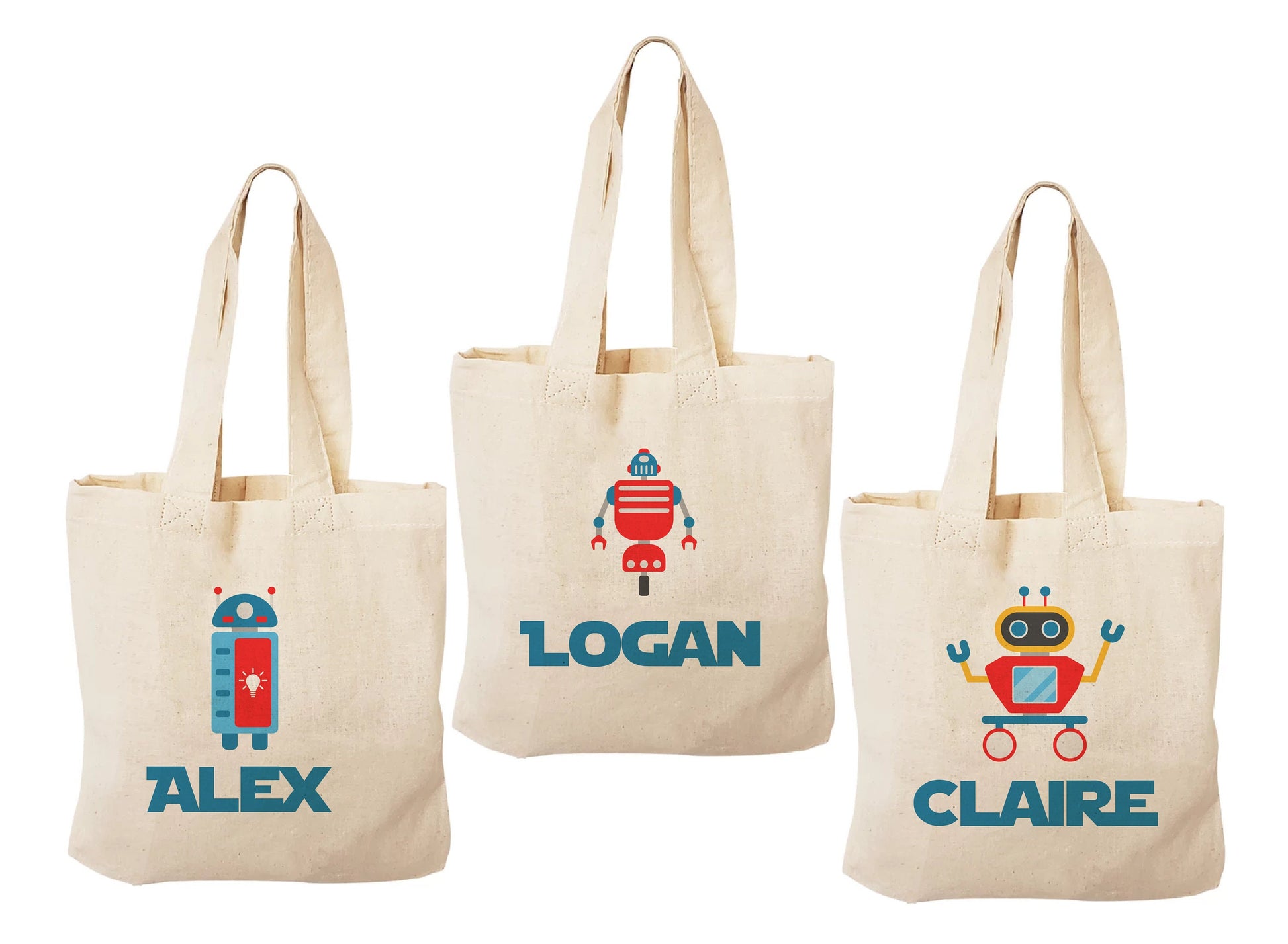 Personalized Robot Party Favor Bags – Sci-Fi Birthday, Cotton Gift
