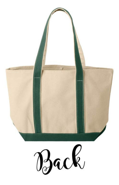 Personalized Teacher Canvas Tote Bag, Heavy-Duty with Pockets