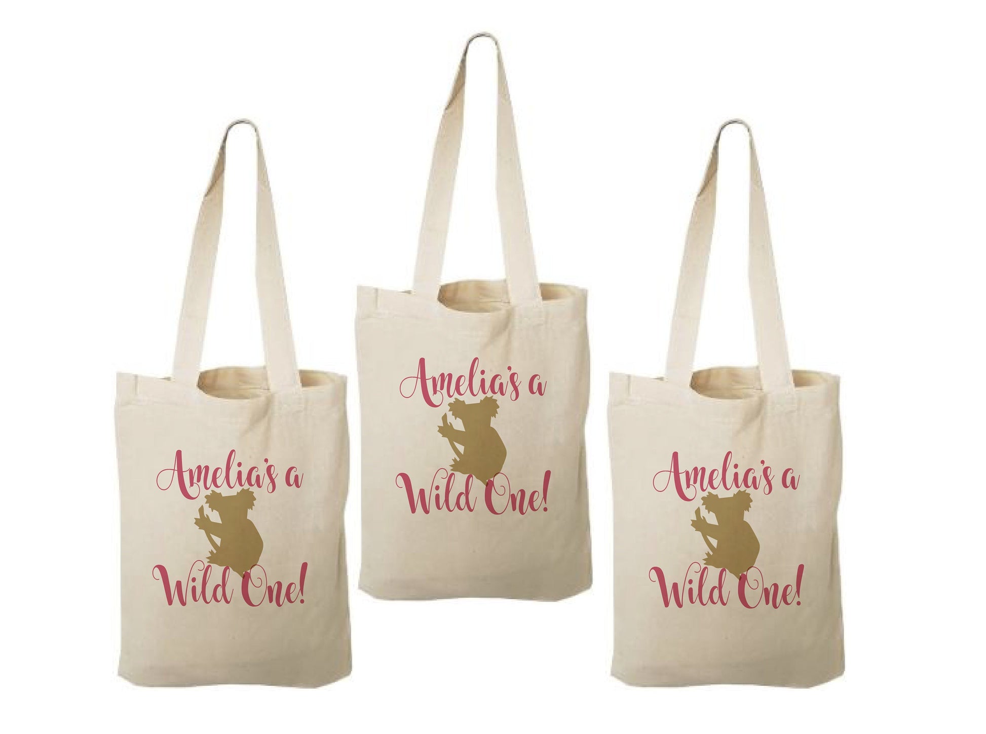 Custom Koala Party Favor Bags - Set of Three Bags