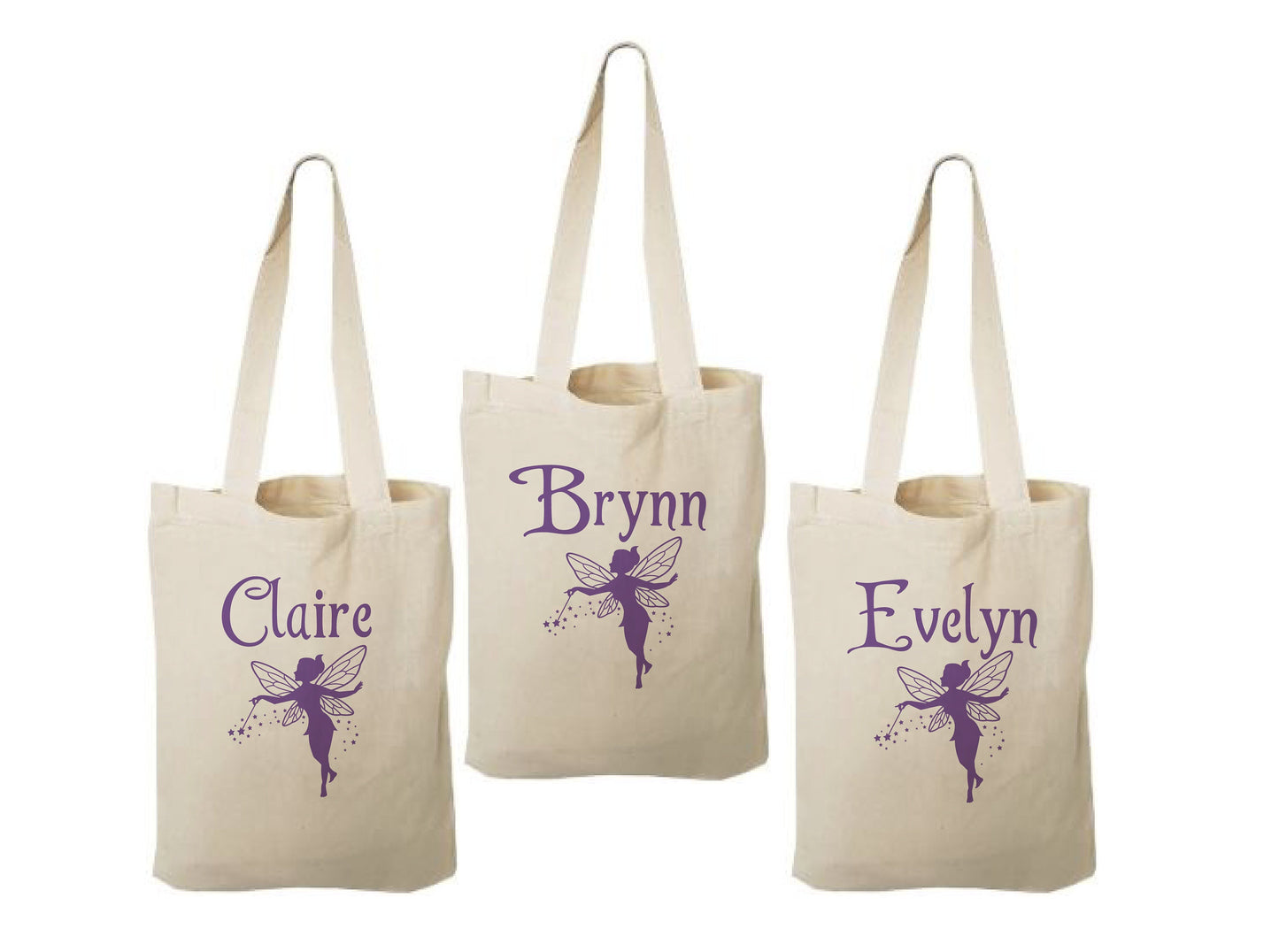 Personalized Fairy Party Favor Bags - Set of Three Bags