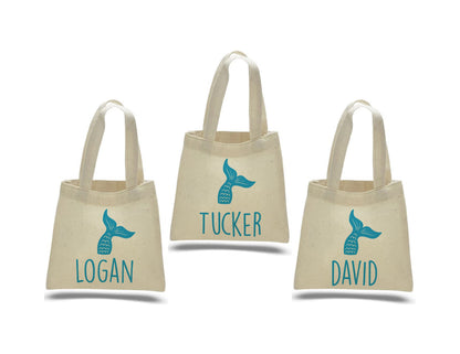 Personalized Mermaid Party Favor Bags - Set of Three Bags