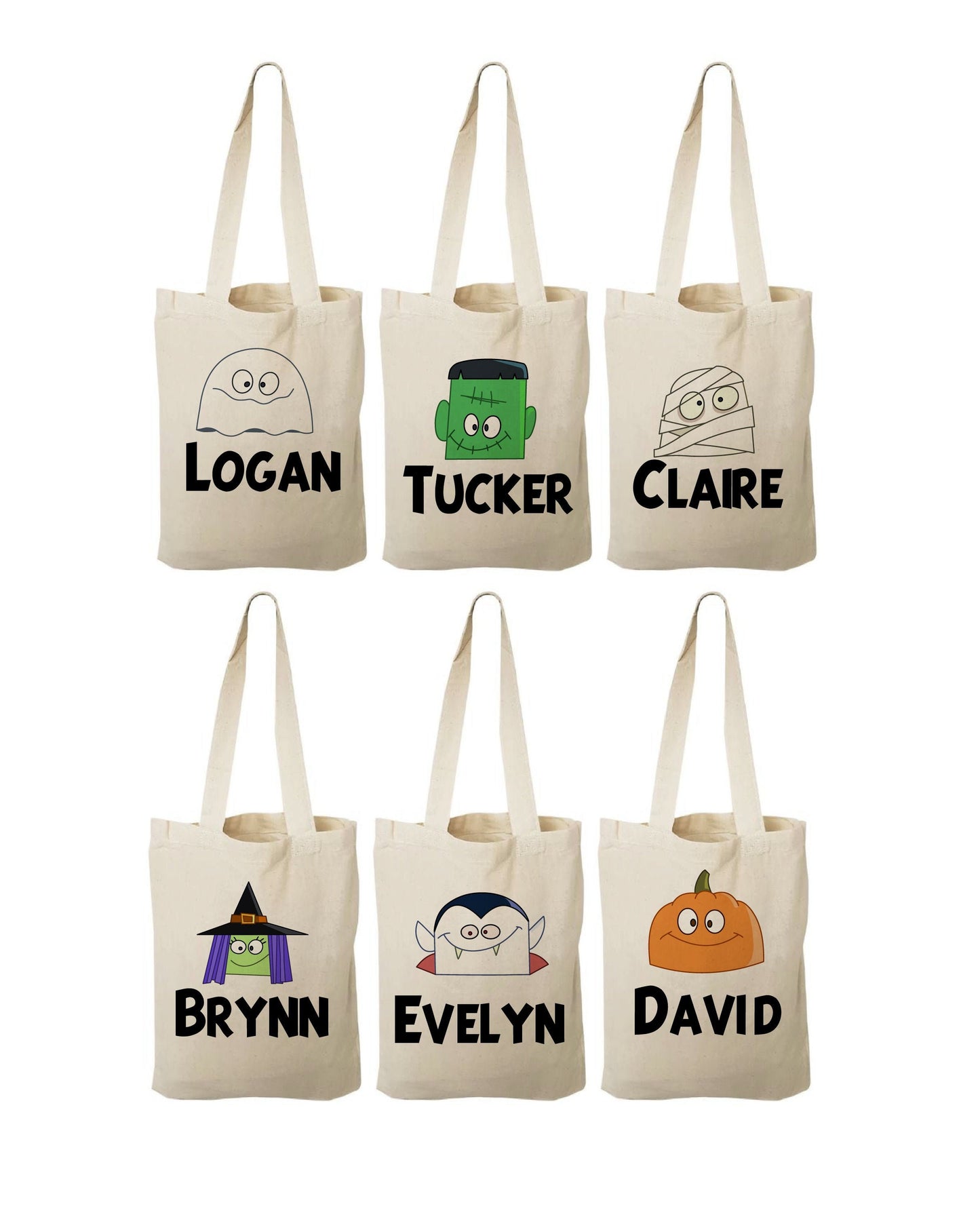 Personalized Halloween Party Favor Bags - Perfect for Halloween Parties! Set of Six