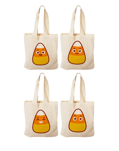 Candy Corn Halloween Favor Bags, Cotton Canvas, Set of 4