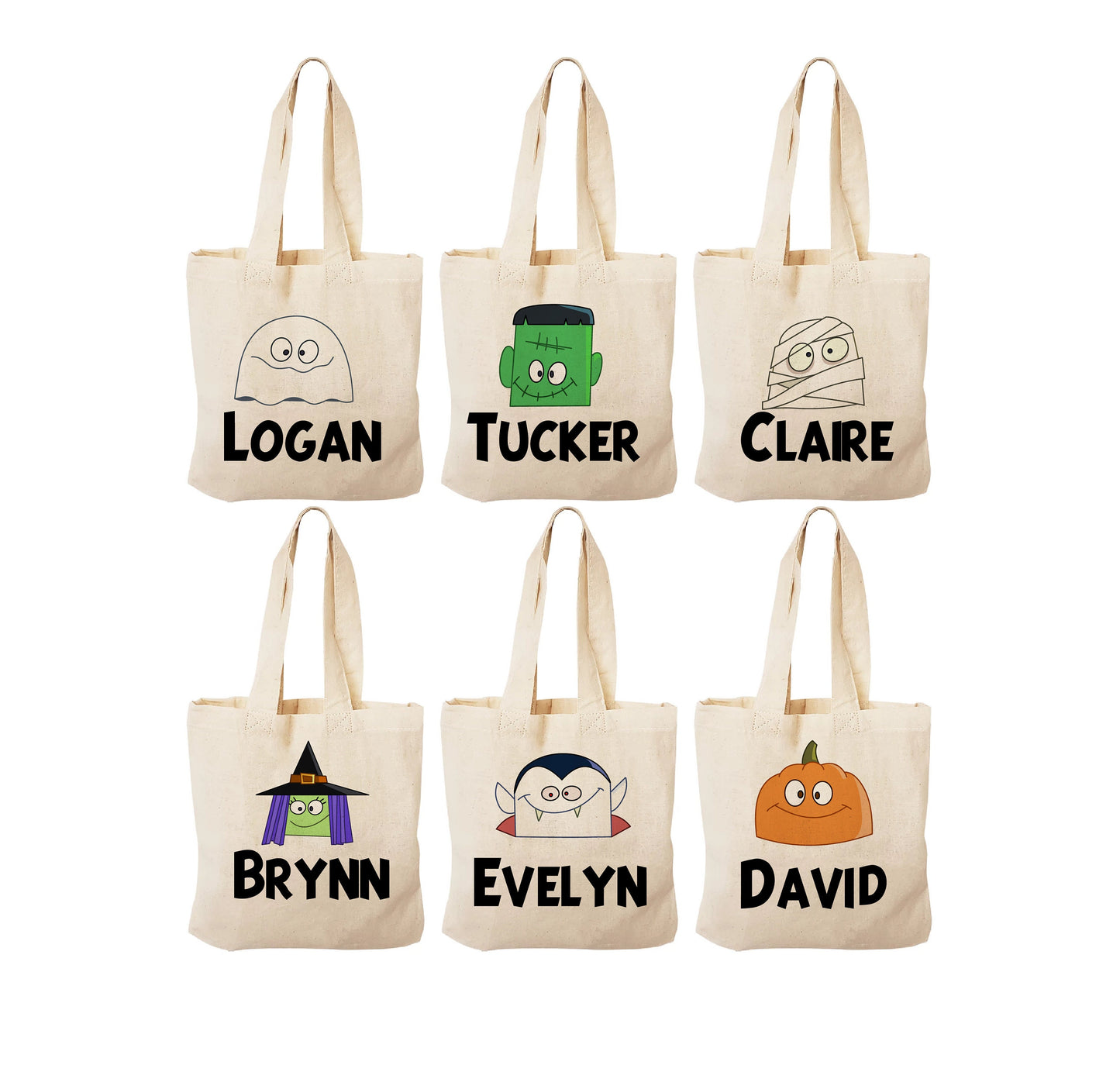 Personalized Halloween Party Favor Bags - Perfect for Halloween Parties! Set of Six