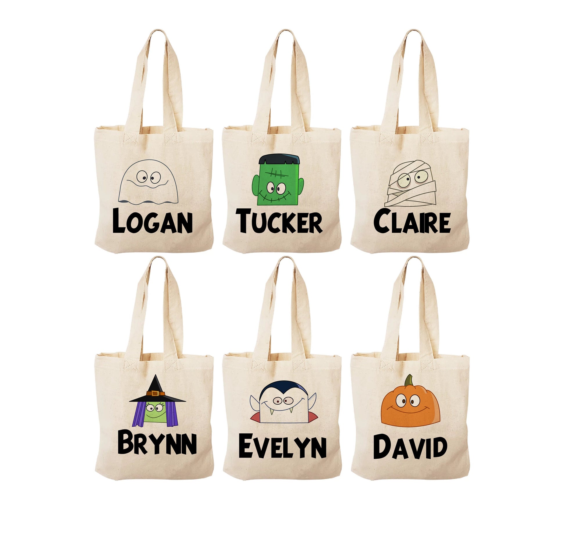 Personalized Halloween Party Favor Bags - Perfect for Halloween Parties! Set of Six