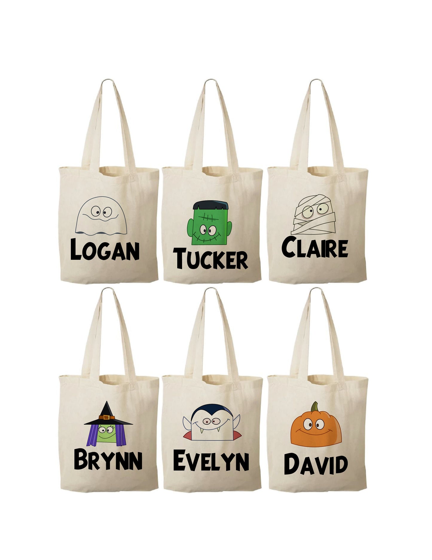 Personalized Halloween Party Favor Bags - Perfect for Halloween Parties! Set of Six