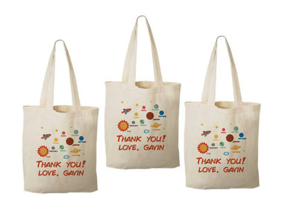 Custom Space Party Favor Bags - Set of Three Bags