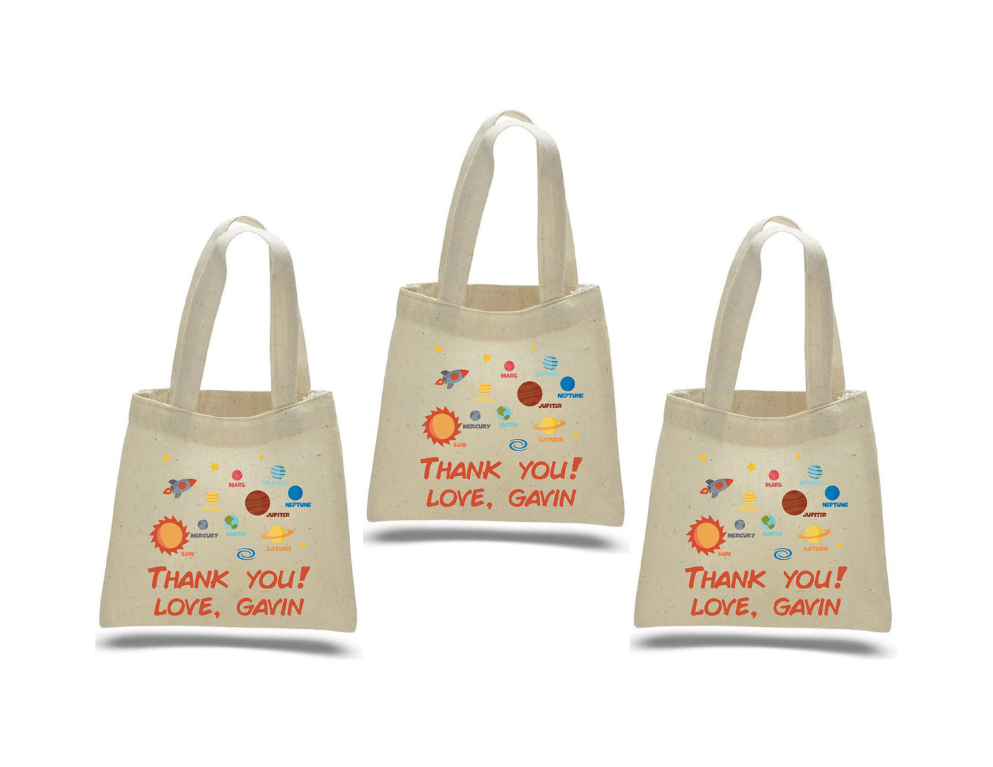 Custom Space Party Favor Bags - Set of Three Bags