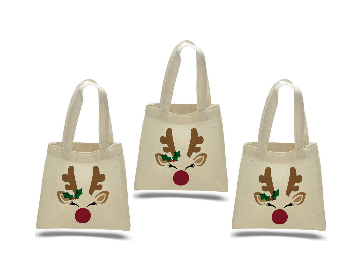 Christmas Party Favor Bags - Set of Three Reindeer Bags