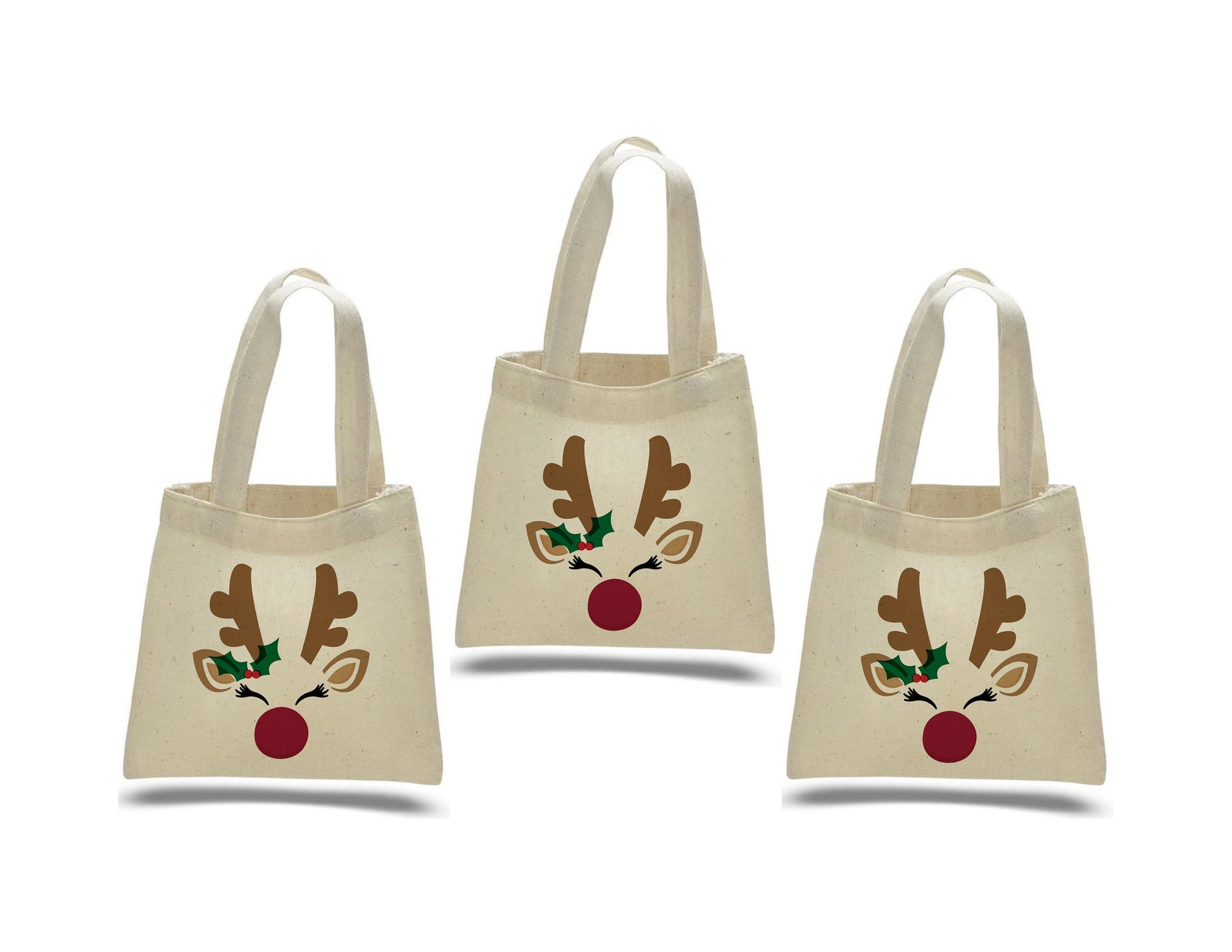 Christmas Party Favor Bags - Set of Three Reindeer Bags