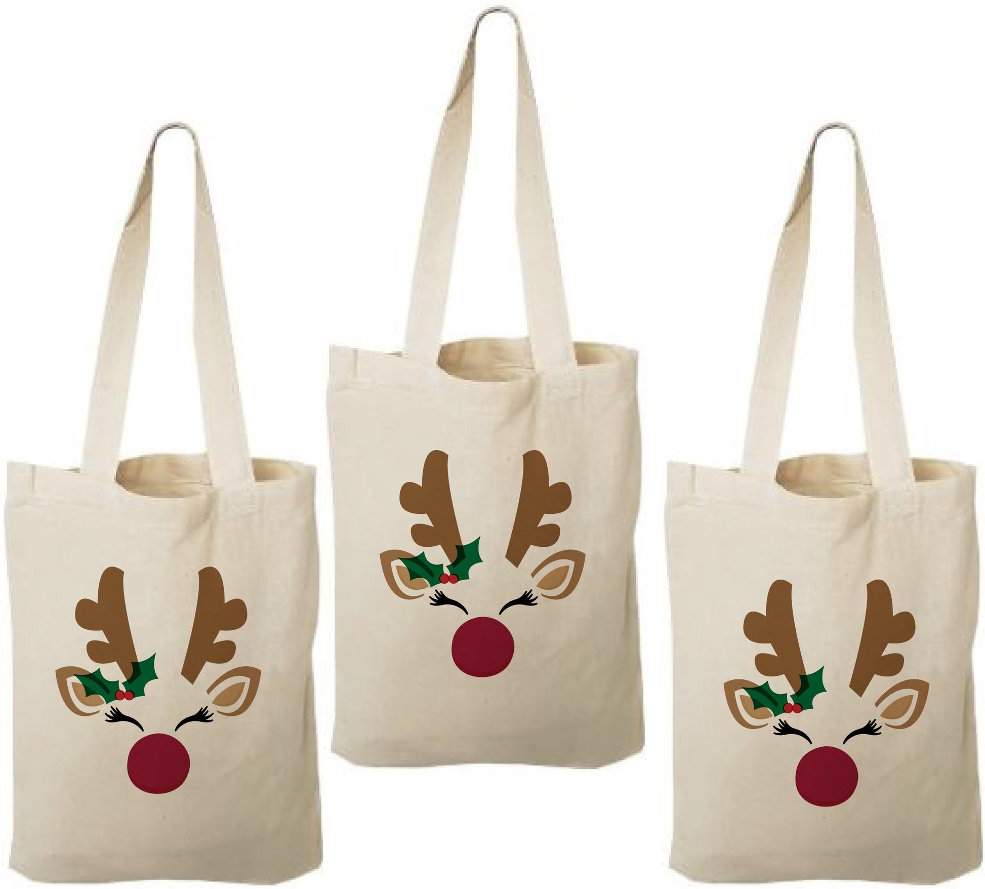 Christmas Party Favor Bags - Set of Three Reindeer Bags