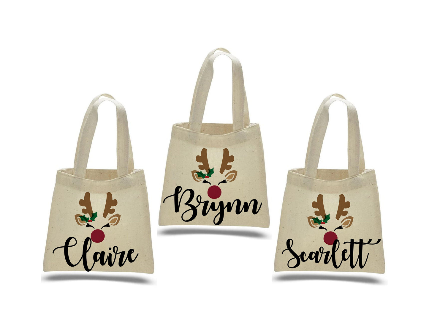 Personalized Reindeer Christmas Party Favor Bags