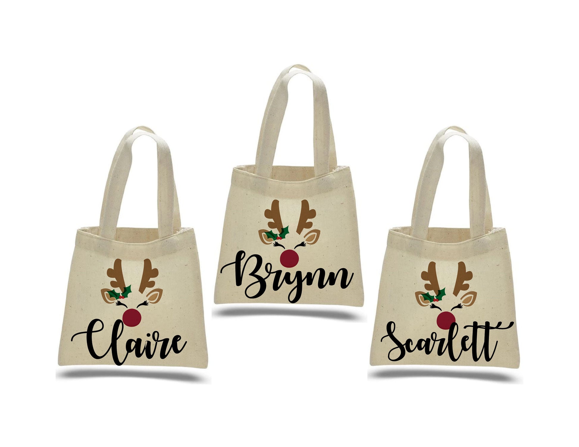 Personalized Reindeer Christmas Party Favor Bags
