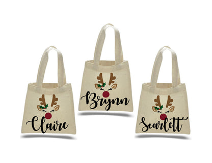 Personalized Reindeer Christmas Party Favor Bags