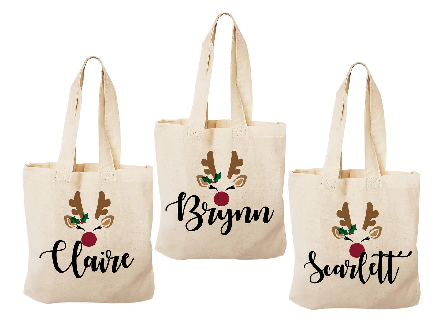 Personalized Reindeer Christmas Party Favor Bags